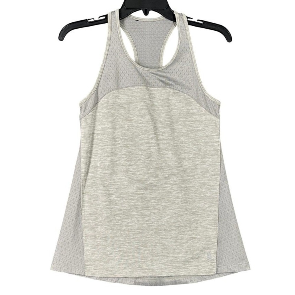 Second Skin Racerback‎ Tank Top Grey Space Dye Mesh Activewear S Womens